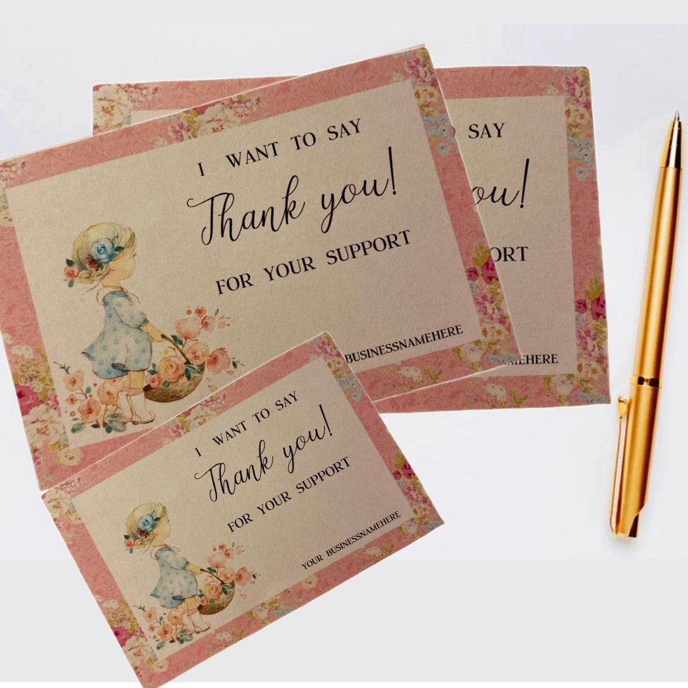 4 X3 Cute Toddler 100 Personalizable Thank You Card